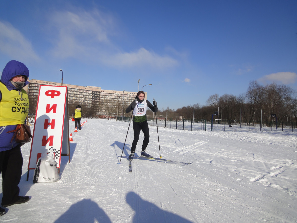 Лыжня в полежаевском парке